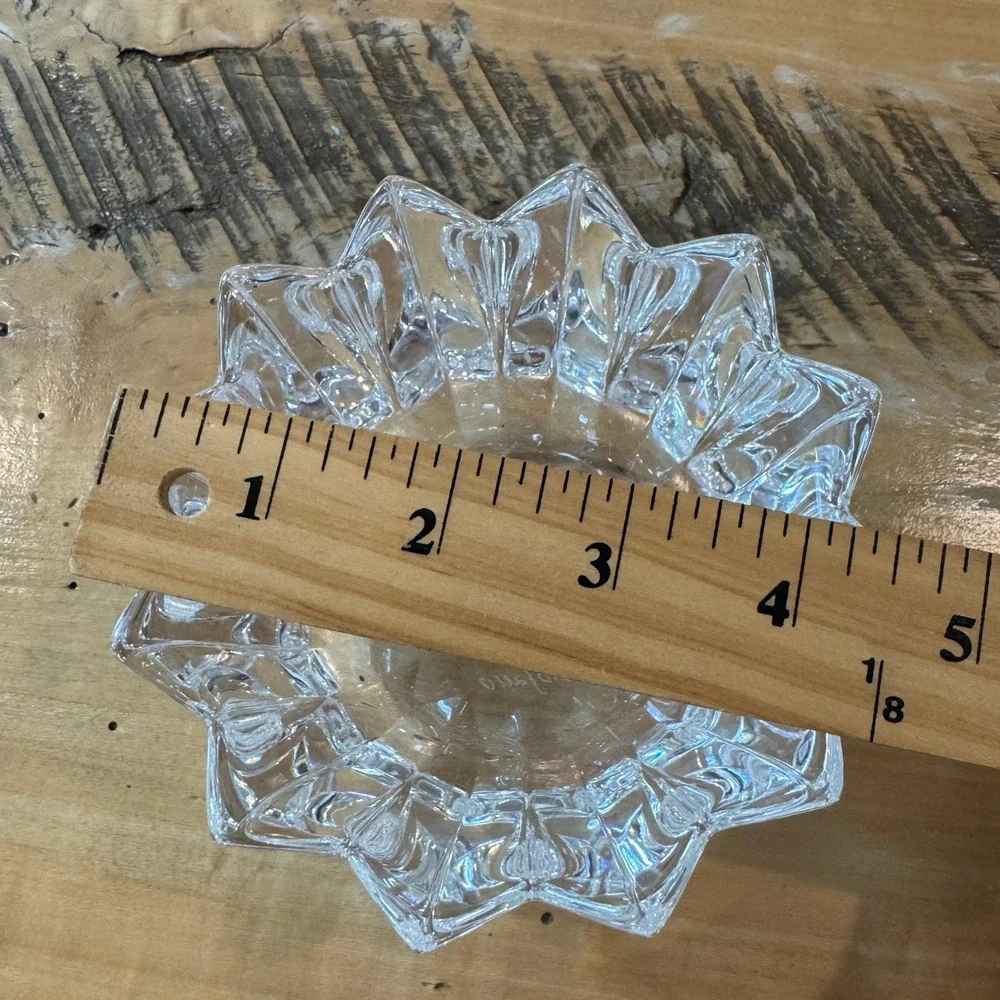 Orrefors Fleur Crystal Bowl Signed Lead Crystal Sweden 4.5